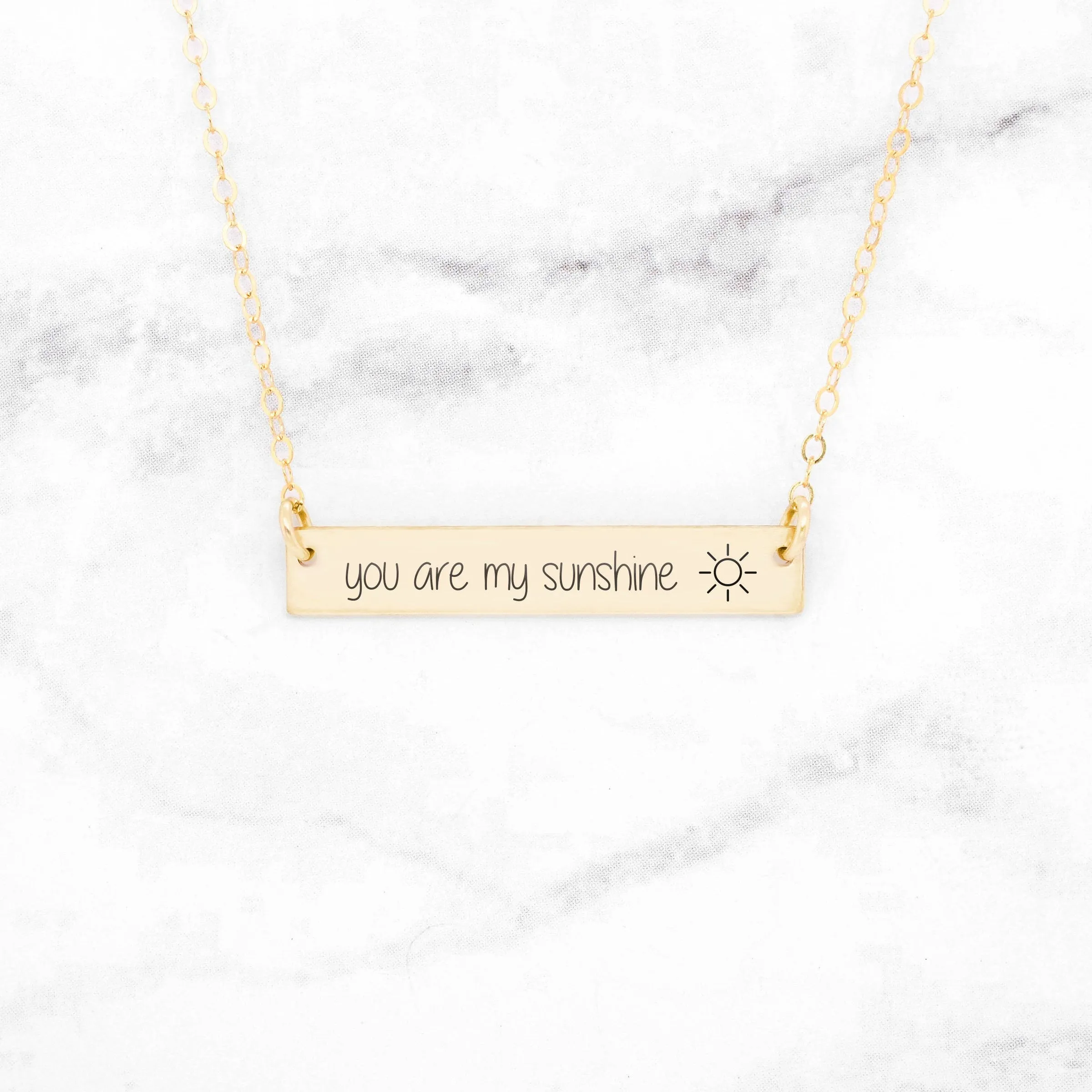You Are My Sunshine Necklace - Gold Bar Necklace