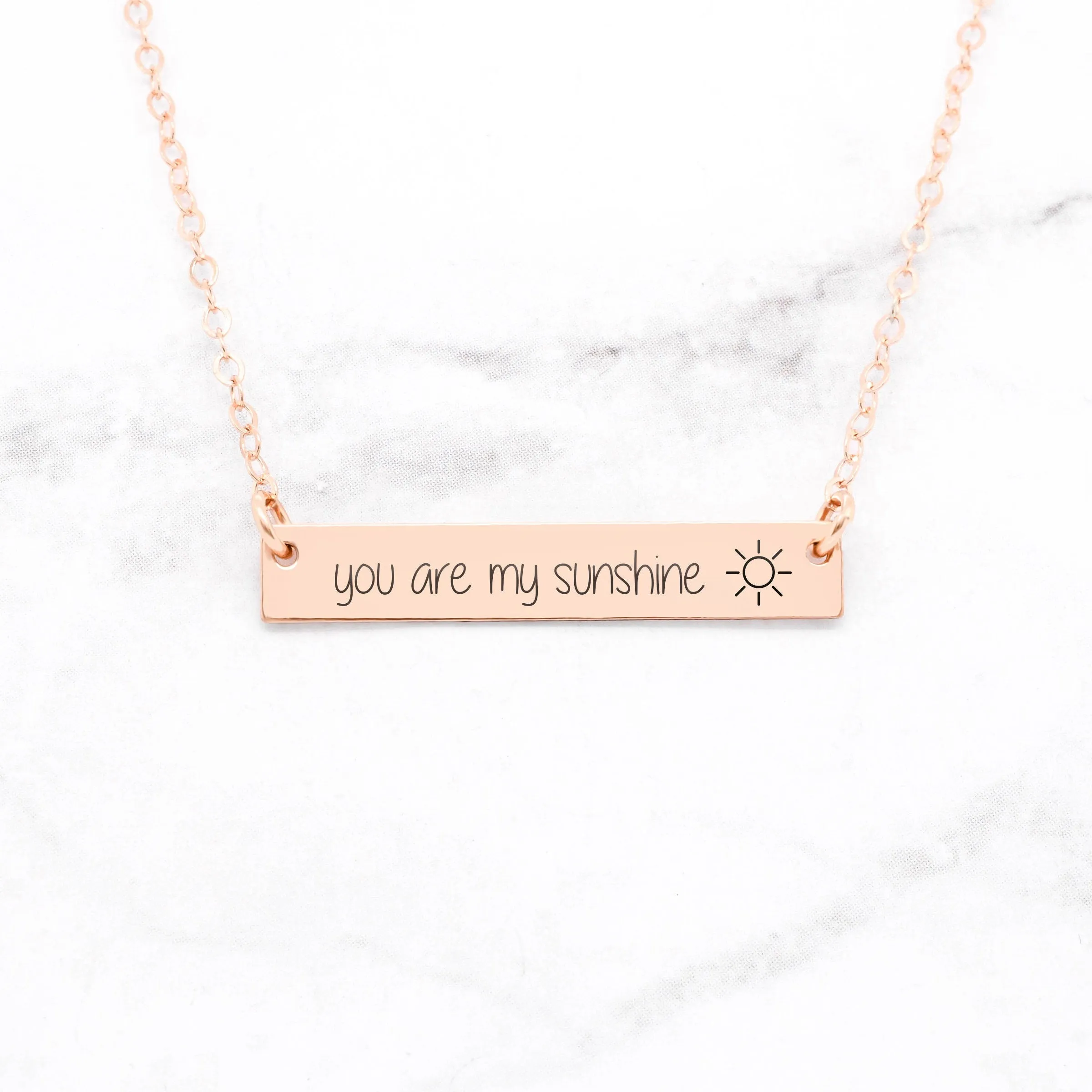 You Are My Sunshine Necklace - Gold Bar Necklace