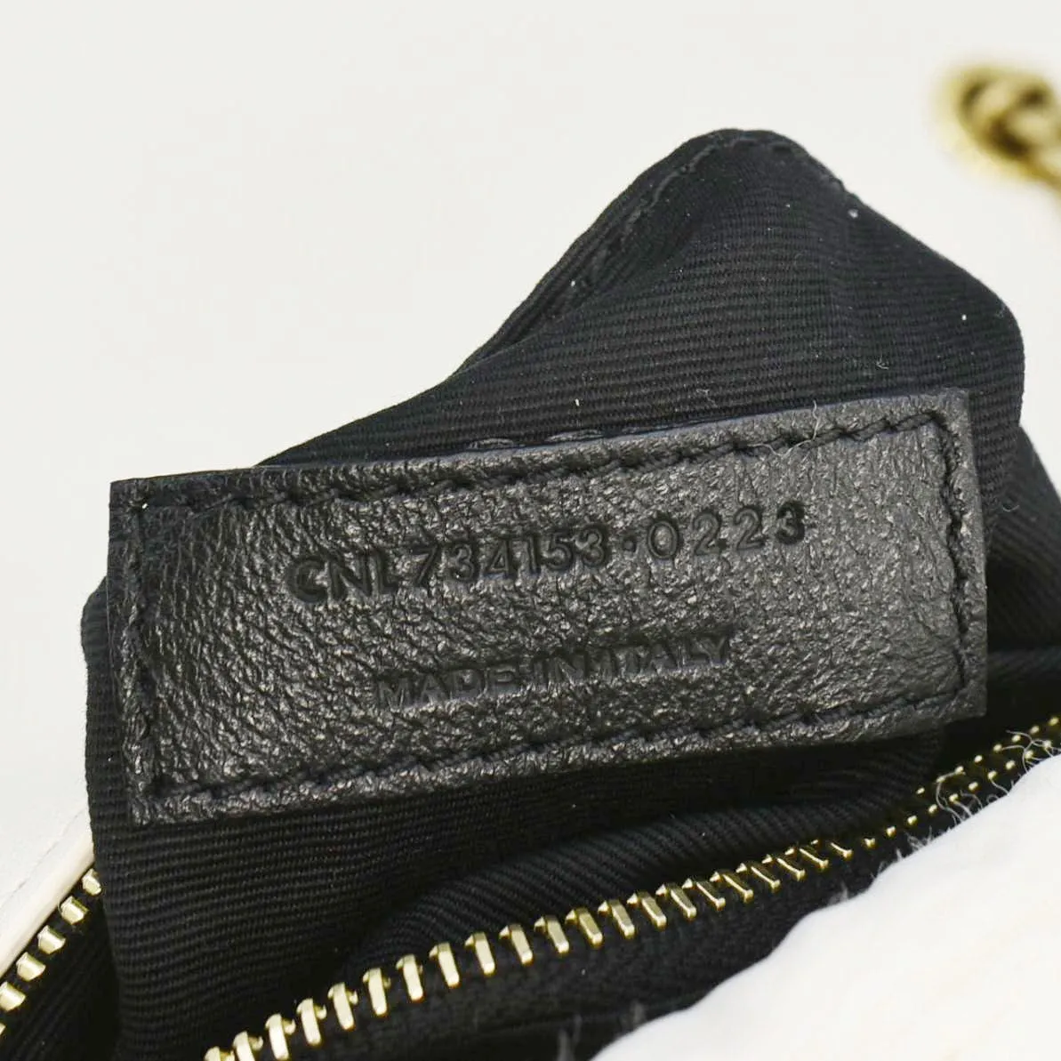 YVES SAINT LAURENT Calypso Organza Leather Crossbody Bag White