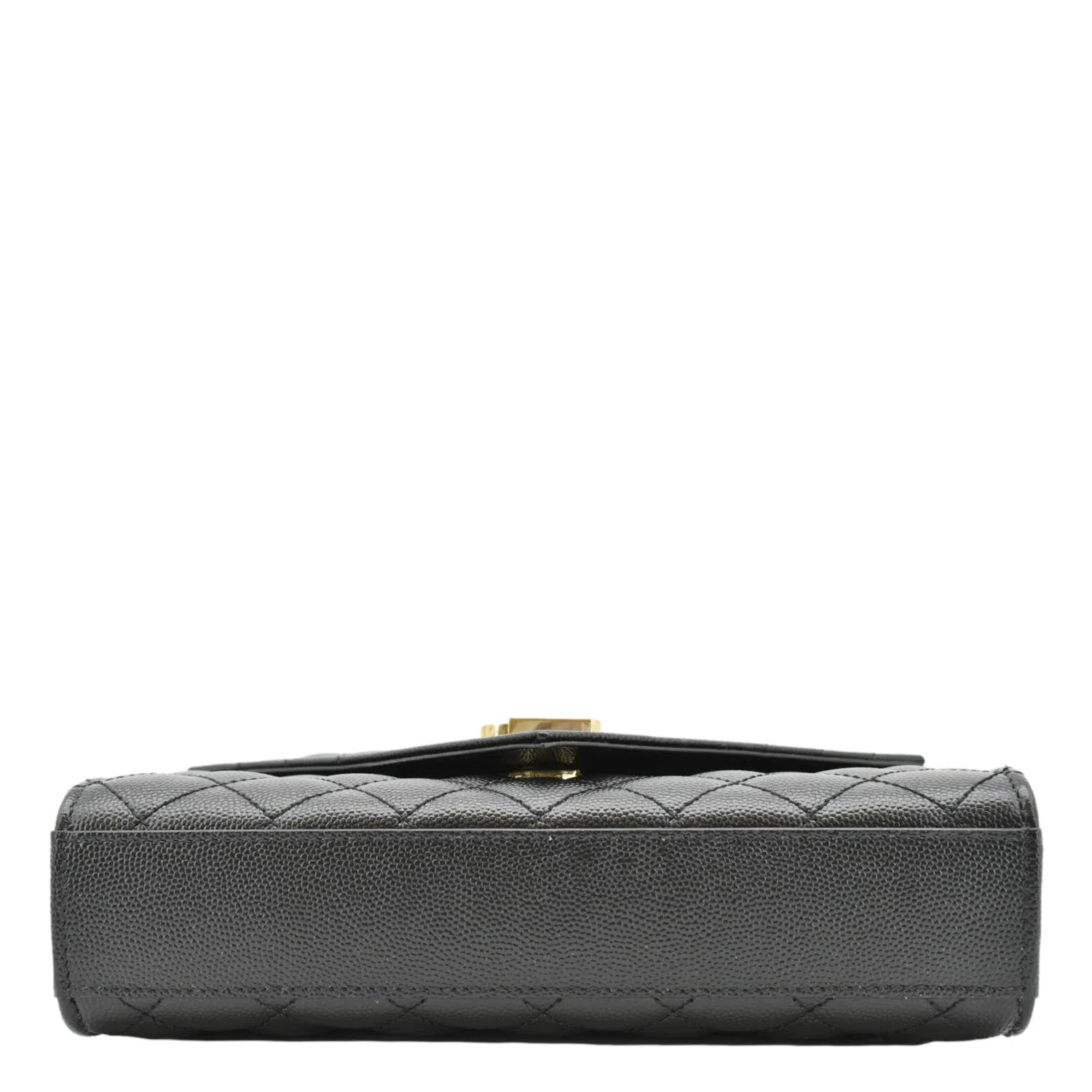 YVES SAINT LAURENT Envelope Leather Chain Crossbody Bag Small Black