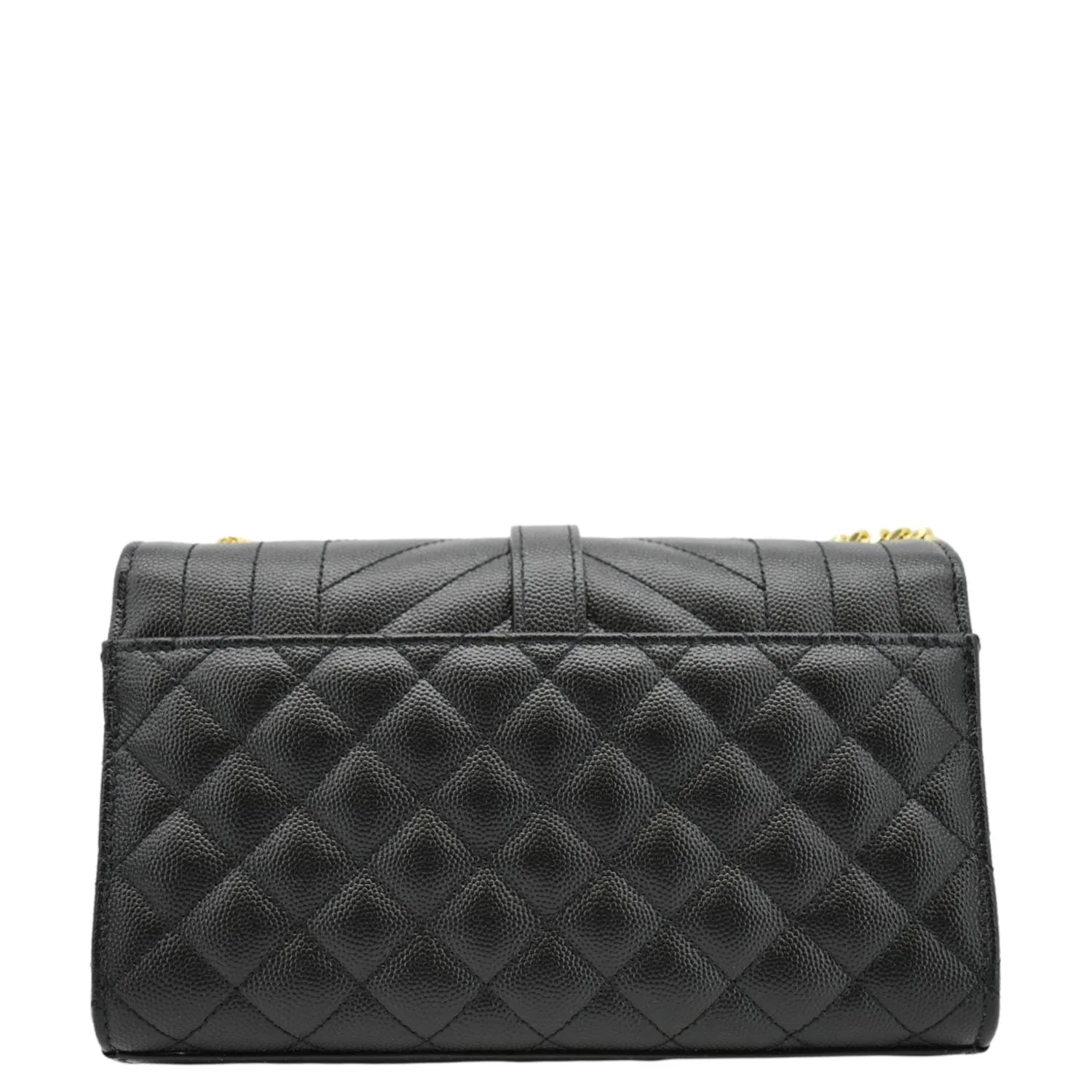 YVES SAINT LAURENT Envelope Leather Chain Crossbody Bag Small Black