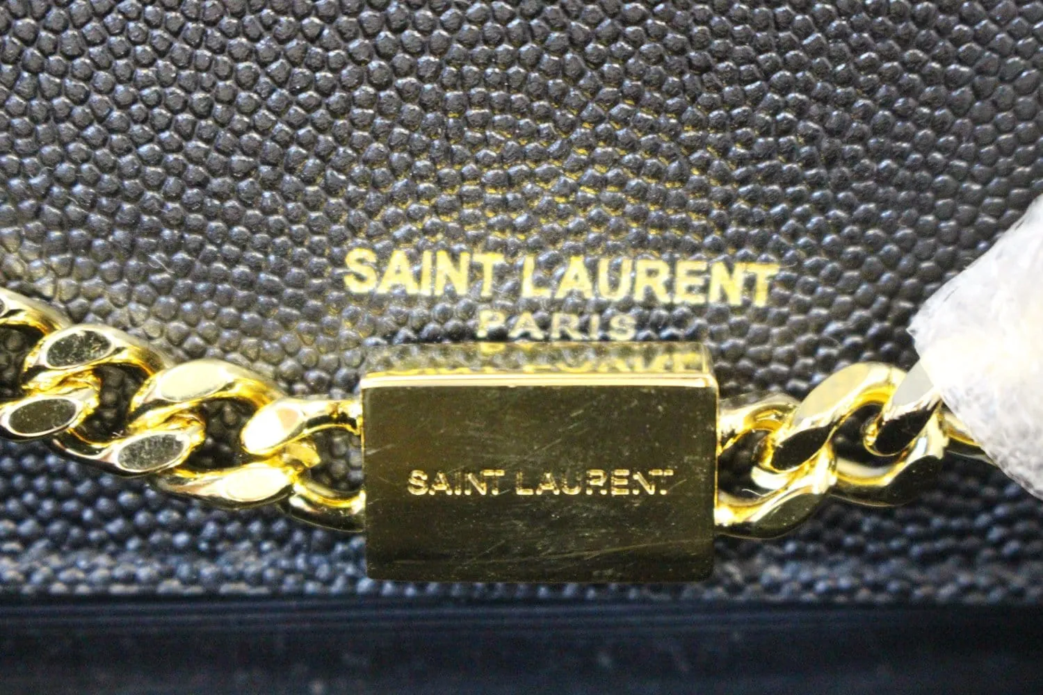 YVES SAINT LAURENT Kate Black Leather Chain Clutch Crossbody Bag