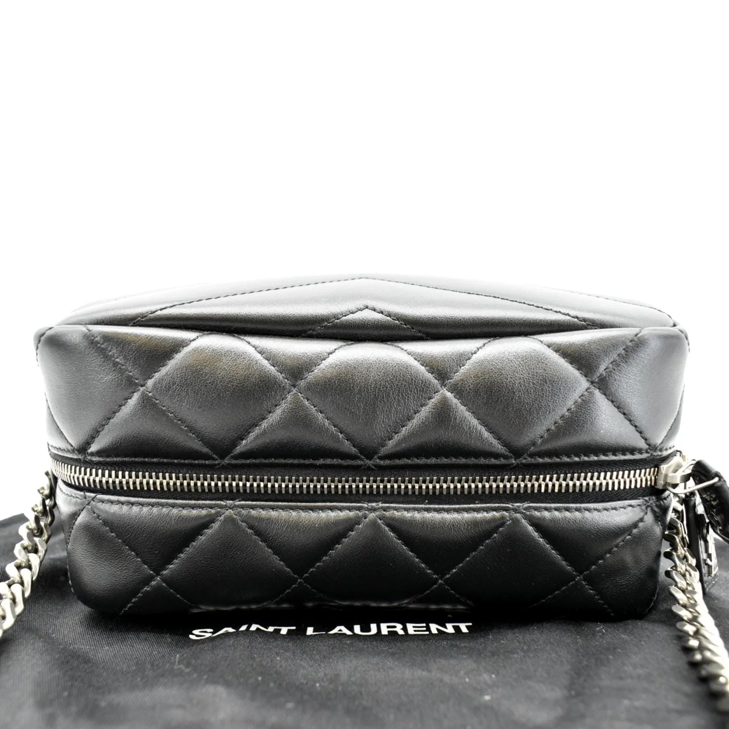 YVES SAINT LAURENT LouLou Bowling Small Quilted Monogram Crossbody Bag Black