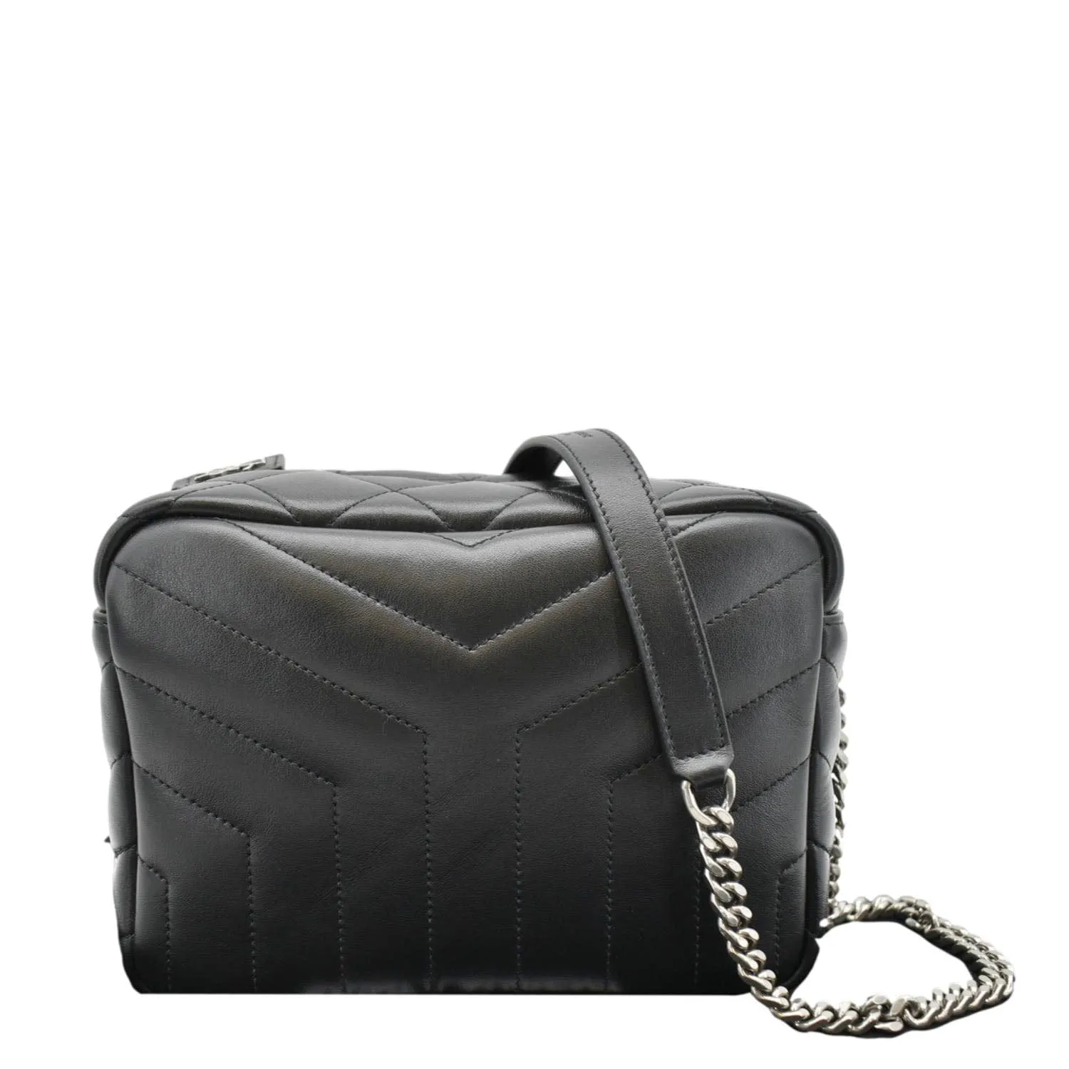 YVES SAINT LAURENT LouLou Bowling Small Quilted Monogram Crossbody Bag Black