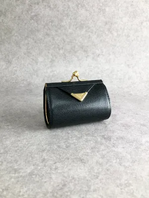Yves Saint Laurent YSL Logo Metal Clasp Coin Purse Black Vintage hvc8nr