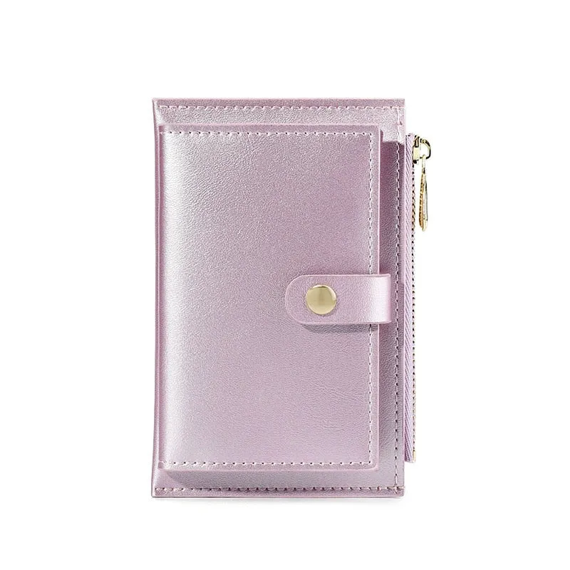 Zipper Coin Purse with Credit Card Holder in Soft Leather