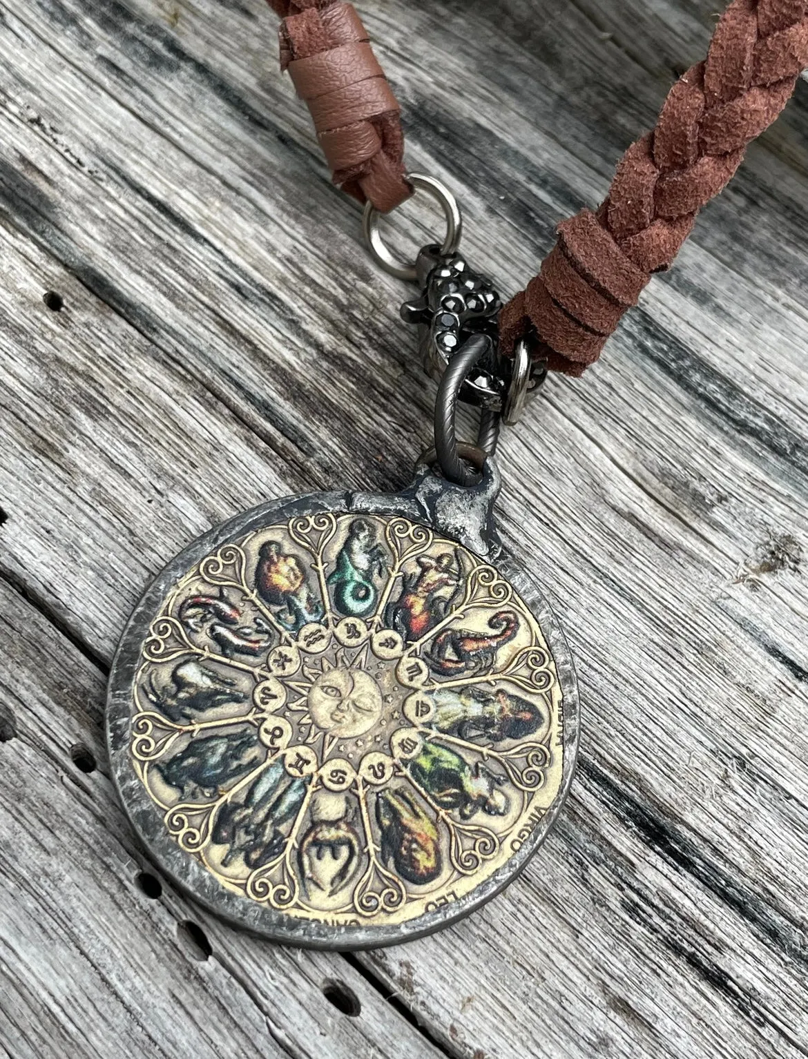Zodiac Coin on Leather